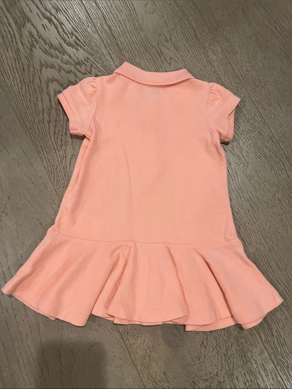 Ralph Lauren 100% Cotton Coral Peach Polo baby Dress